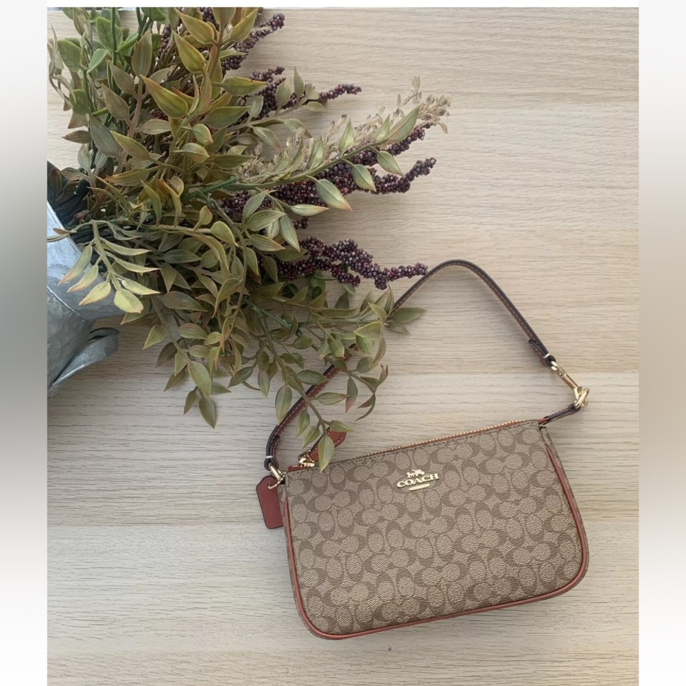 Coach Tan and Brown Shoulder Bag